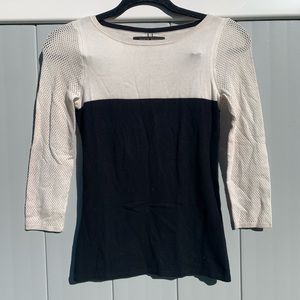 Rag & Bone White and Black Mesh Sweater